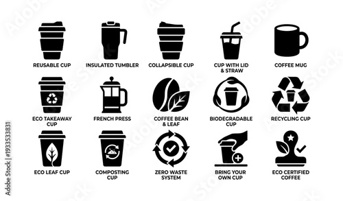 Various eco-friendly cup designs and sustainable coffee solutions for environmentally conscious choices