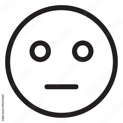 A simple, neutral emoticon illustration with a circular face and minimalist features displayed on a clean background from a straightforward viewpoint.