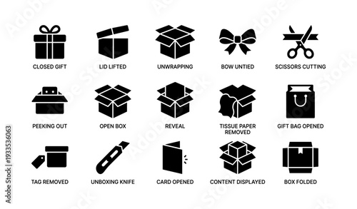 Gift box transformation: unwrapping stages and tools illustrated