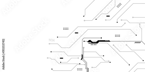 Abstract digital technology futuristic internet network speed connection white and black background. Technology background with crossed lines and dots