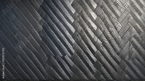 Metallic Herringbone Pattern with Subtle Color Variations and Embossed Texture.