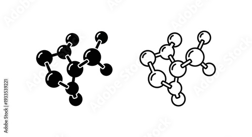 Molecular structures: chemical bonds graph Vector