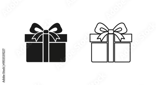 Minimal gift boxes with ribbon Vector