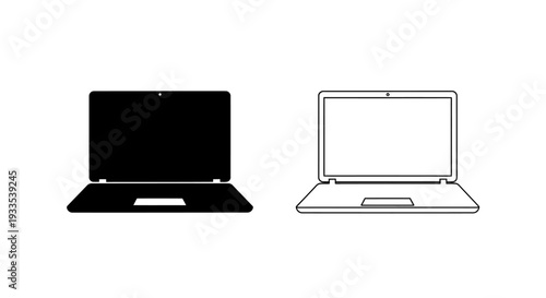 Modern laptop comparison icons Vector
