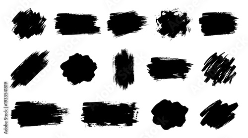Abstract Black Brush Strokes Collection