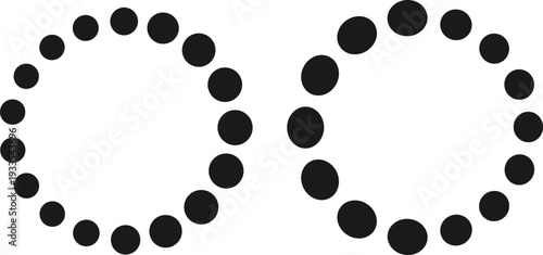 Black silhouette vector set featuring cute mice characters with donuts along with nursery baby toys like teddy bears rocking horses and elegant jewelry necklaces.