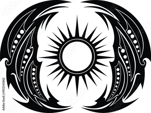 Elegant Collection of Traditional Arabic Calligraphy Scripts and Intricate Circular Mandala Ornaments with Tribal Sun Motifs for Islamic Art Design and Spiritual Cultural Decor