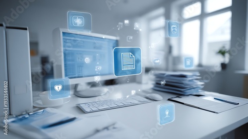 Secure file transfer interface in healthcare office