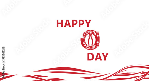 Happy day celebration with festive design and cheerful message