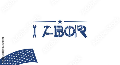 Labor day celebration with patriotic decorations and flags
