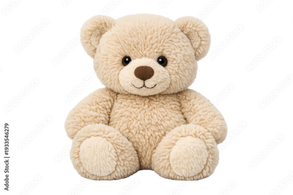 Obraz premium Beige teddy bear plush toy for children transparent background