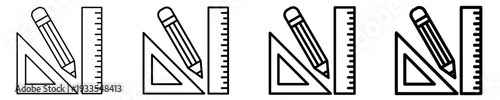 Ruler  Icon Set Different Style Collection