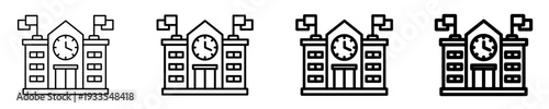 School  Icon Set Different Style Collection