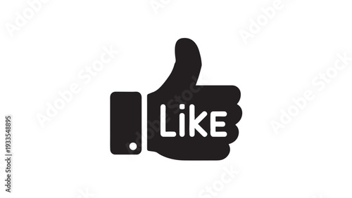 Black thumbs-up silhouette with "Like" text inside.