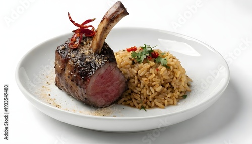 Roast rib and rice for lunch