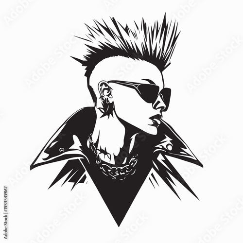 Male Punk Rocker in Stylish Outfit Vector Design On White Background
