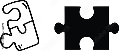 Puzzle piece icon set, jigsaw puzzle parts, connecting jigsaw puzzle, jigsaw puzzle Vector, Puzzle icon set, thin line icons, editable stroke, puzzle game illustration Simple icon puzzle pieces set.