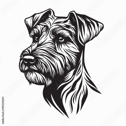 Airedale Terrier Dog Portrait Vector Image On White Background