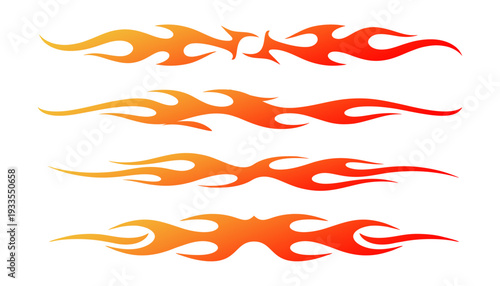 Modern Tribal Flame Design Pack. Hot Rod Custom Automotive Style Flame Graphics