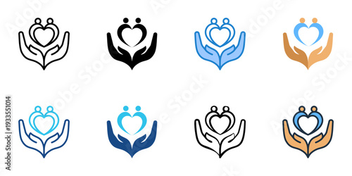 Relationship coaching icons set multiple style collection. Editable stroke 
