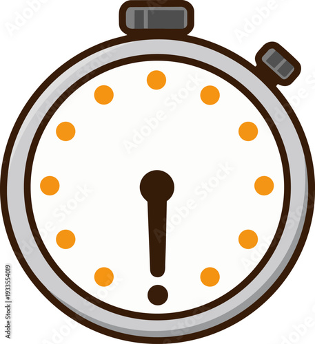 A simple stopwatch showing 30 seconds passed. The second hand is positioned halfway around the dial, with a soft gray background enhancing the clean, modern design.