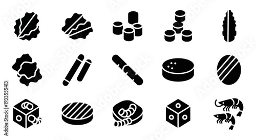 Collection of various casino game elements displayed together in a grid pattern