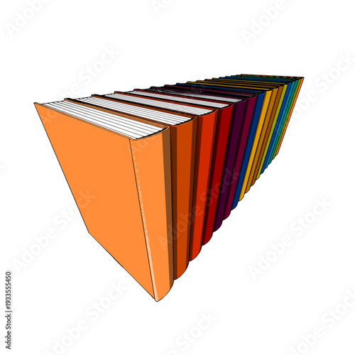 Hardcover Book with Bookmark on White Background. Vector Illustration.