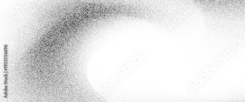 Grainy fading sand swirl texture. Grunge grain noise speckle wallpaper for banner, poster, brochure. Gritty twirl bg with specks, particles or granules. Vector subtle dotted curved gradient background