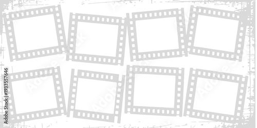 Blank Vintage Film Slide Frames Repeated Pattern Background For Photography And Retro Design.