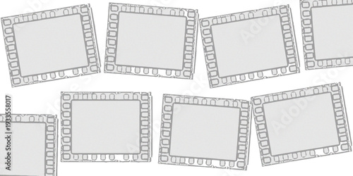 Blank Vintage Film Slide Frames Repeated Pattern Background For Photography And Retro Design.