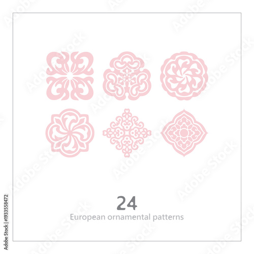 Floral pattern, decorative line art, ornamental stripe design