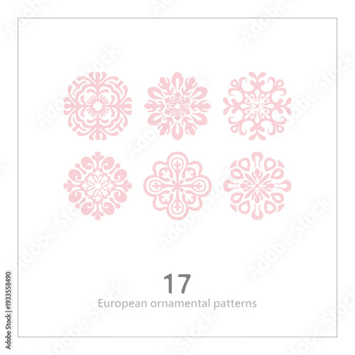 Floral pattern, decorative line art, ornamental stripe design