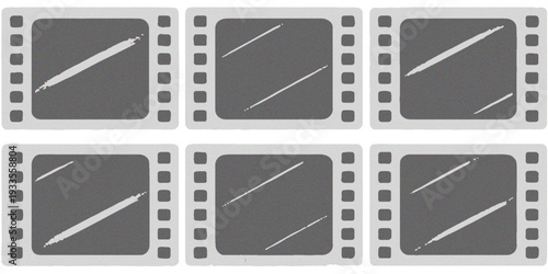 Vintage Filmstrip Texture With Scratched Movie Frames and Retro Cinema Reel Pattern.