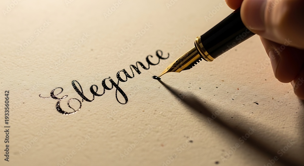 Fototapeta premium Hand writing Elegance with fountain pen on paper.