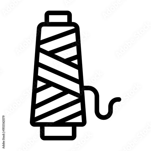 Thread Outline Icon, Sewing Thread Icons Collection, Fiber Silhouette.