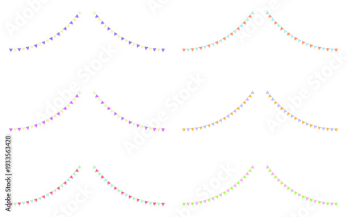 手描きのガーランドフレーム、飾りセット。