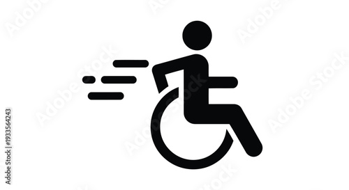 Vector Illustration of a Person in a Wheelchair Moving Quickly