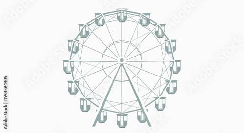 Vector Illustration of a Ferris Wheel on a White Background