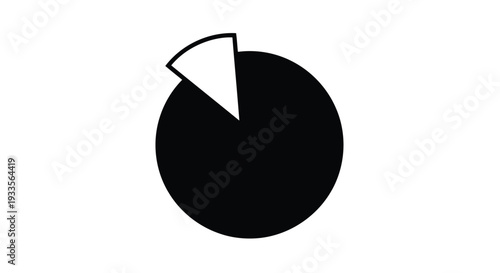 Vector Illustration of a Simple Black and White Pie Chart Graphic