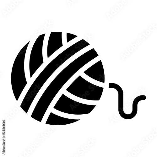 Yarn Ball Solid Icon, Knitting Icons Collection, Ball Of Yarn Silhouette.
