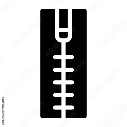 Zipper Solid Icon, Zip Icons Collection, Clothing Zipper Silhouette.