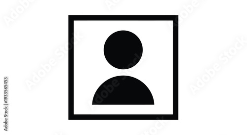 Vector Illustration of a Simple User Profile Icon in a Square Frame
