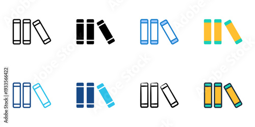 Resource library icons set multiple style collection. Editable stroke 
