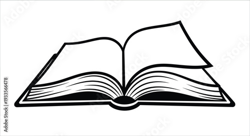 Vector Illustration of an Open Book with Blank Pages