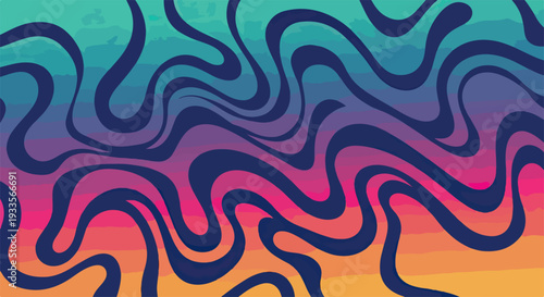 Fond abstrait psychédélique aux couleurs vives et aux formes ondulées