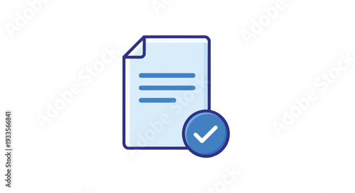 Vector Illustration of a Document with Approval Checkmark Symbol