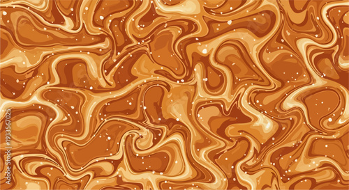 Motif abstrait tourbillonnant aux couleurs chaudes de brun et d'orange avec des paillettes.