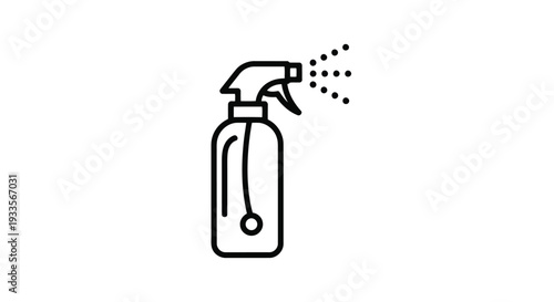 Vector Illustration of a Spray Bottle with Liquid Spraying Out