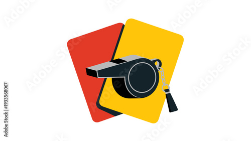 Image of a whistle and cards for sports.