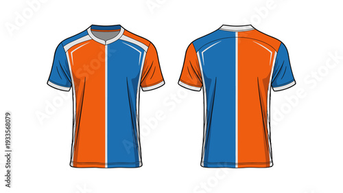 A vibrant design of front and back sports shirt.